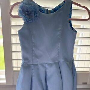 Zoe Ltd Pale Blue Floral-Accent Formal Dress